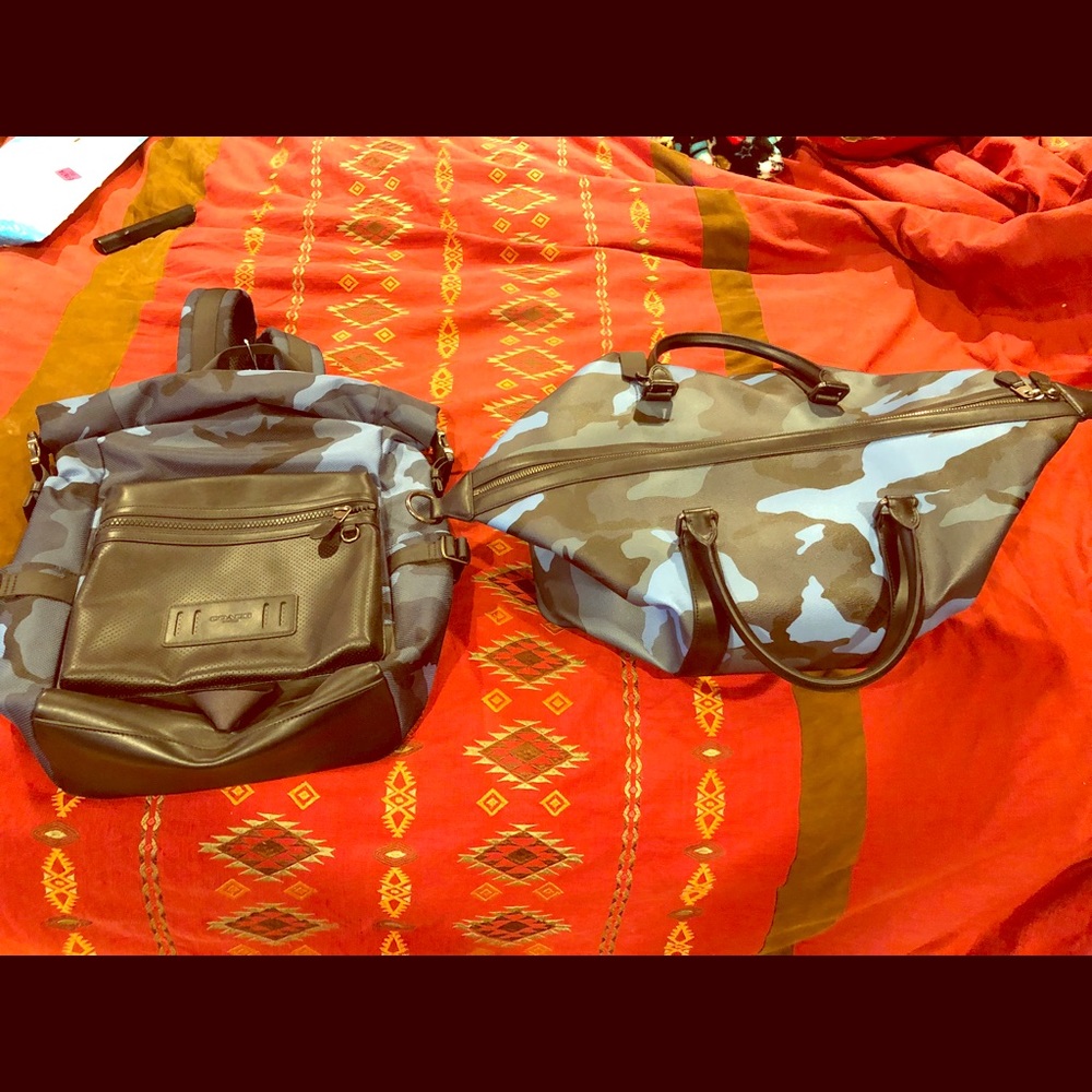 Coach camo duffel/backpack